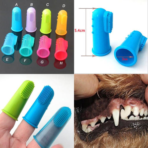 Super Soft Pet Finger Toothbrush Teddy Dog Brush Bad Breath Tartar Teeth Tool T117
