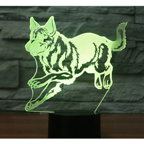 3D LED Night Light German Shepherd Dog with 7 Colors Light for Home Decoration Lamp Amazing Visualization Optical Illusion